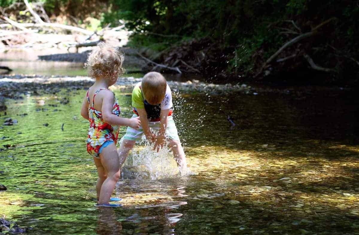 playing in creeks with kids