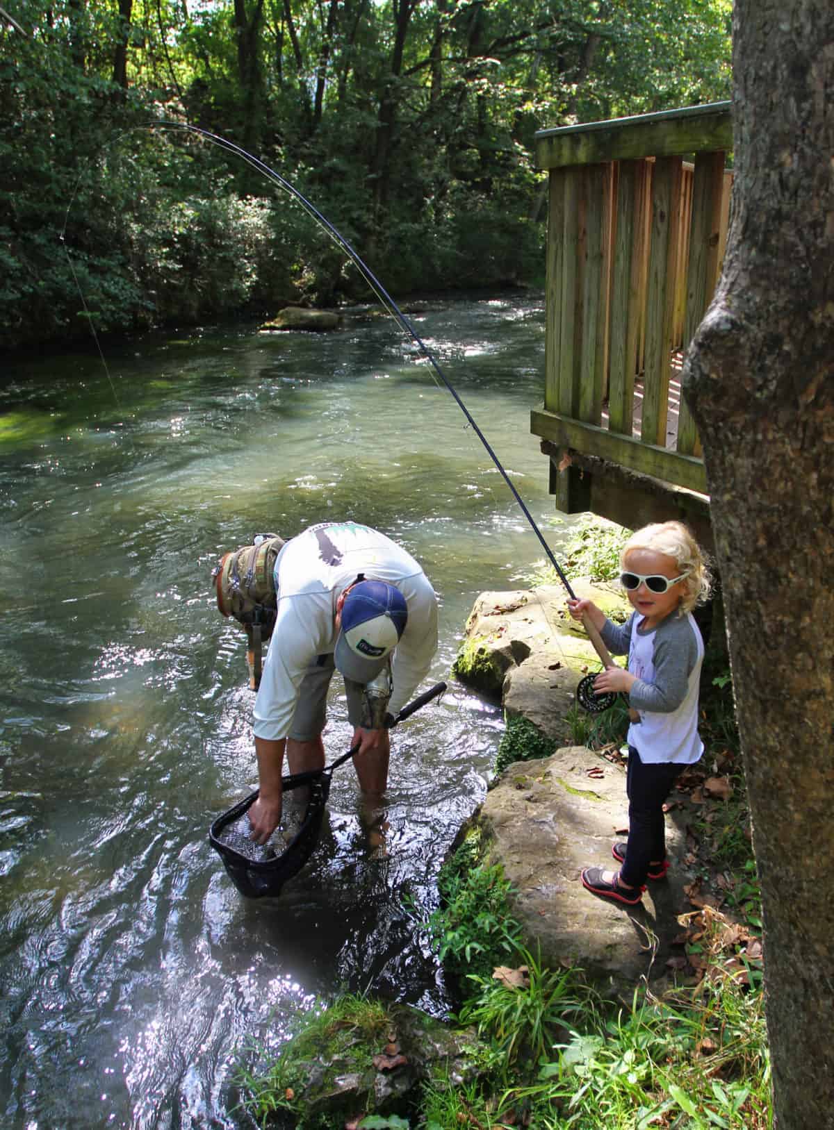 fly fishing dry run creek arkansas with kids