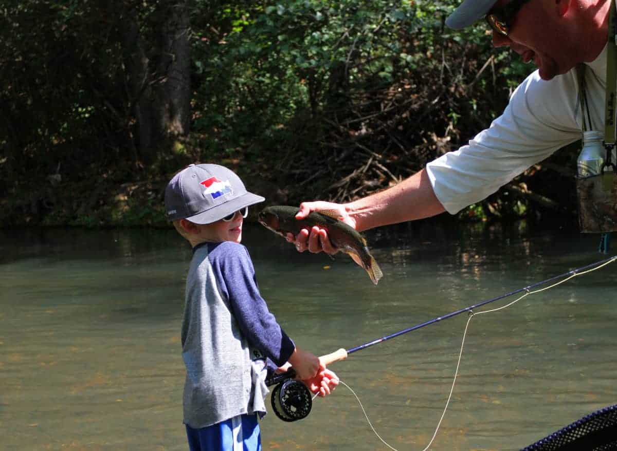 fly fishing dry run creek arkansas with kids
