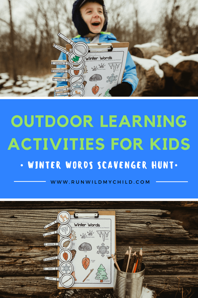 Winter Words Scavenger Hunt for Kids - Outdoor Winter Activities