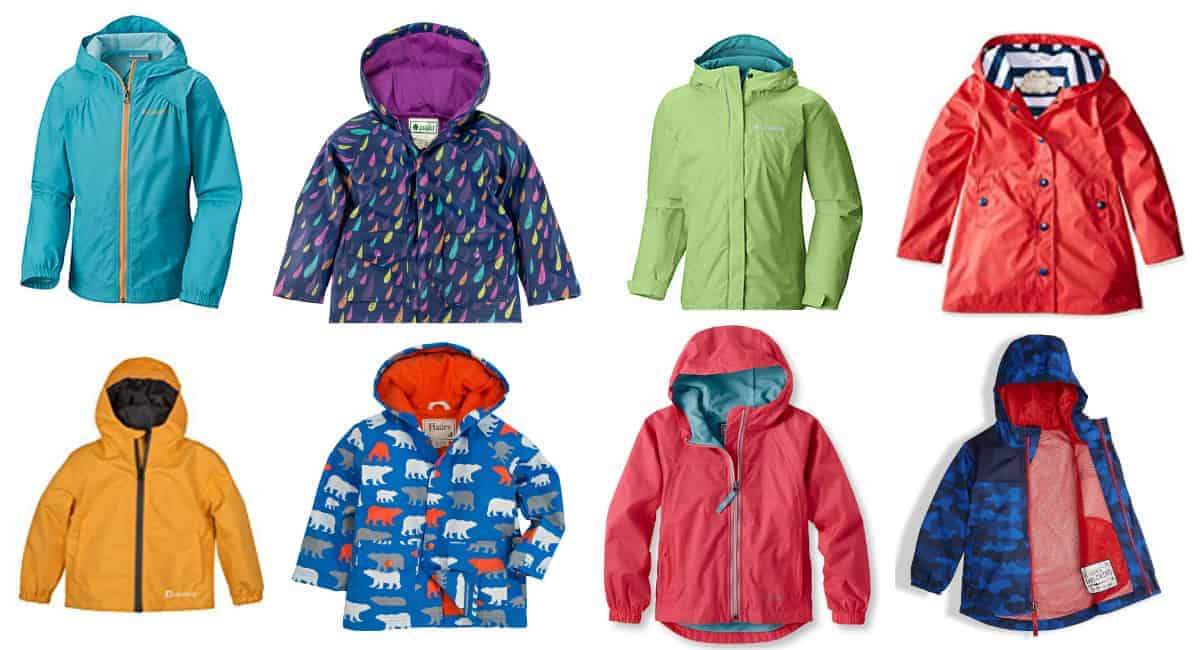 LSHEL Kids Raincoat Waterproof Jacket Boys Girls Hooded Coat 