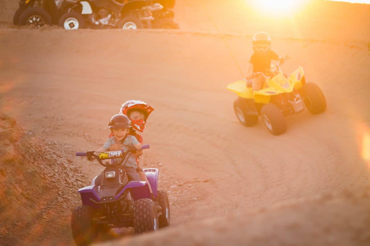 sand dune ATVs with kids