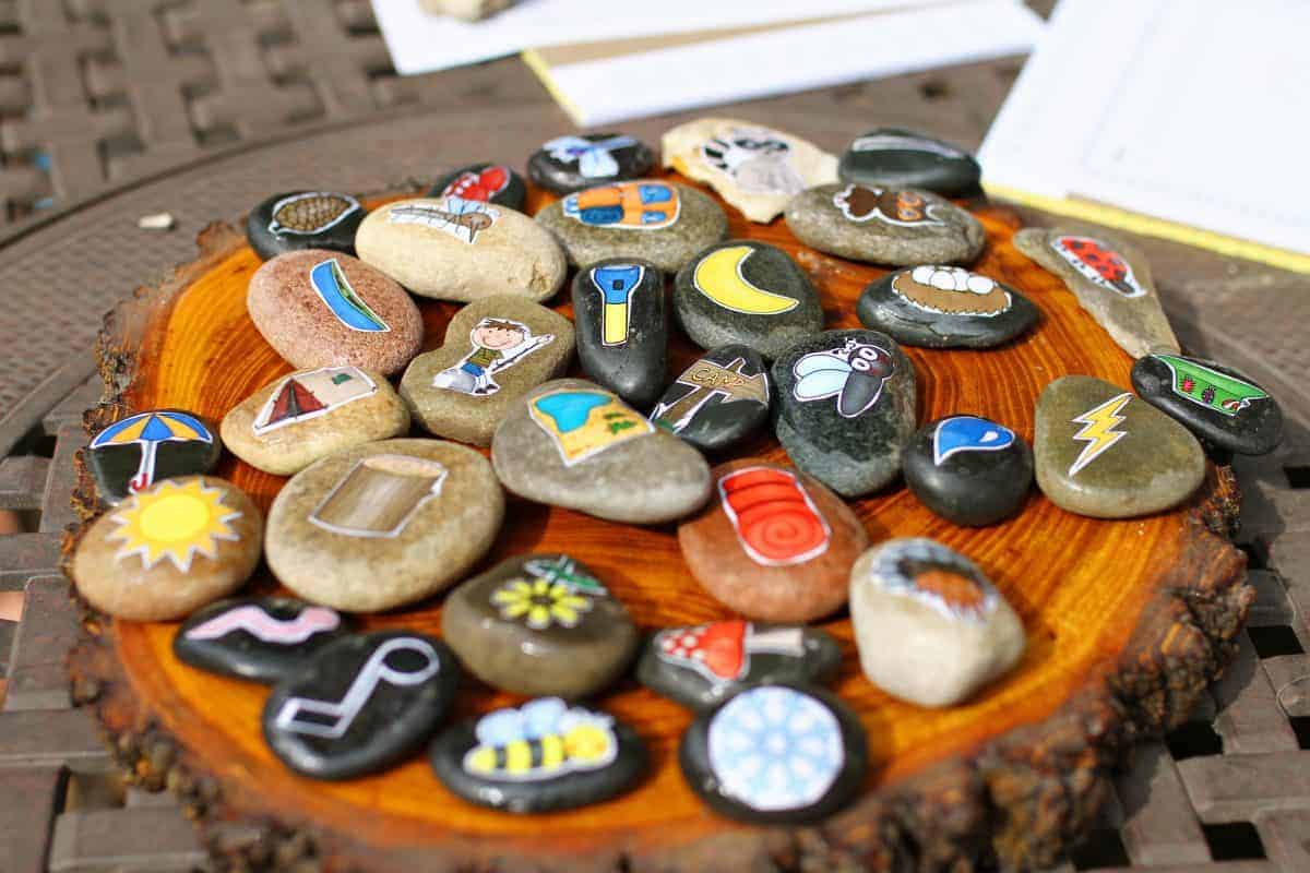 printable story stones for kids - educational nature activities
