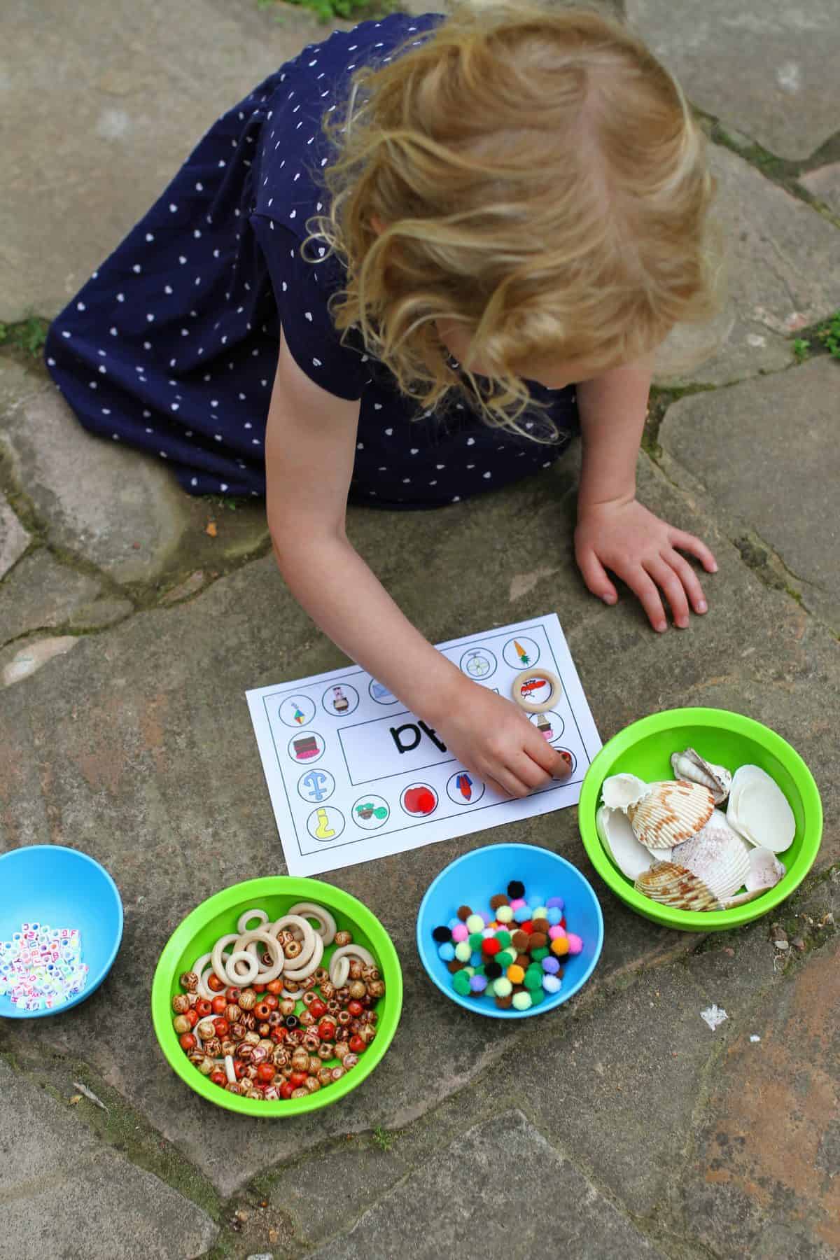 beginning alphabet sounds activity for preschoolers
