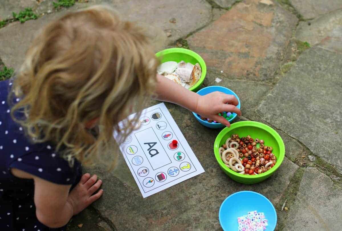 beginning alphabet sounds activity for preschoolers