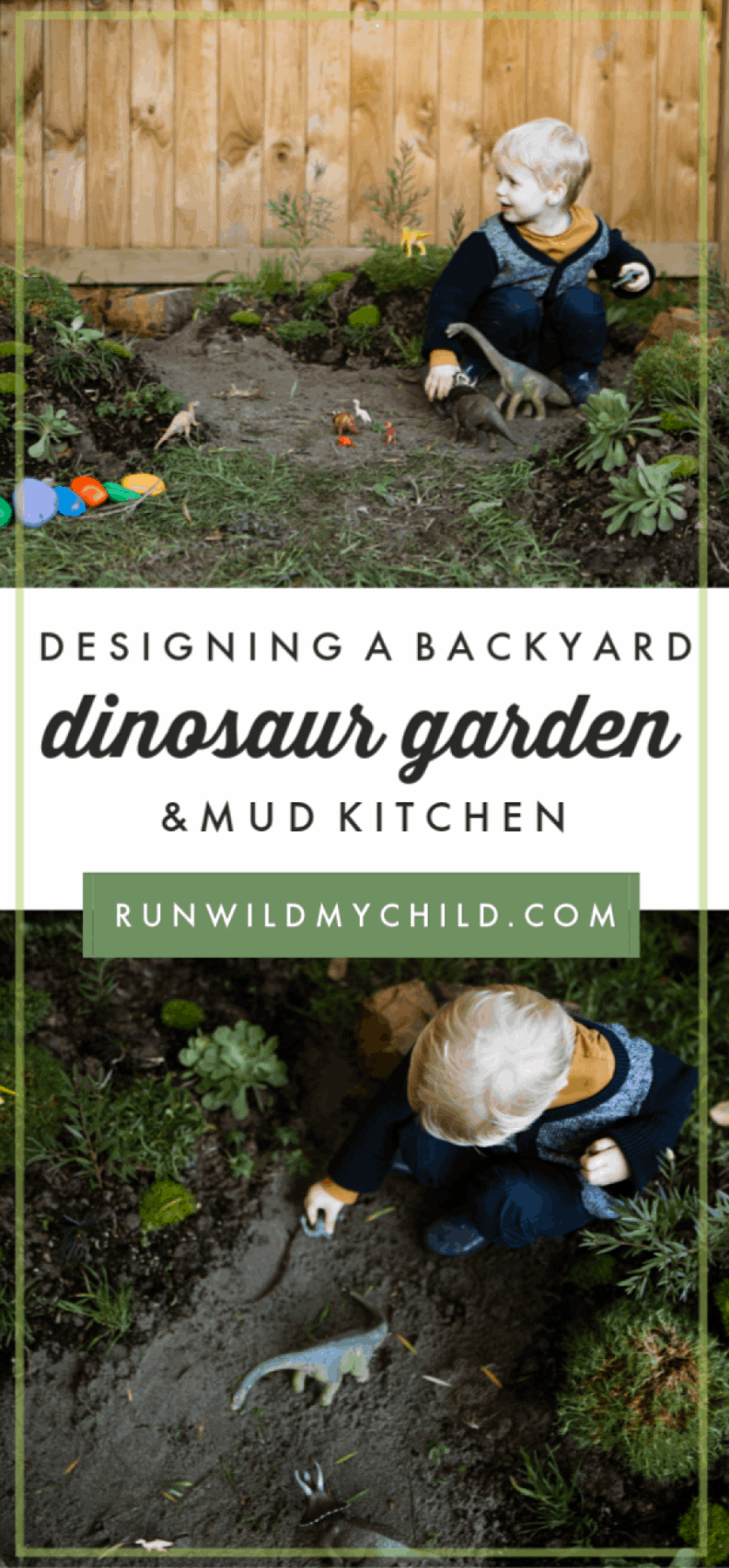 how to make a backyard dinosaur garden and mud kitchen for kids