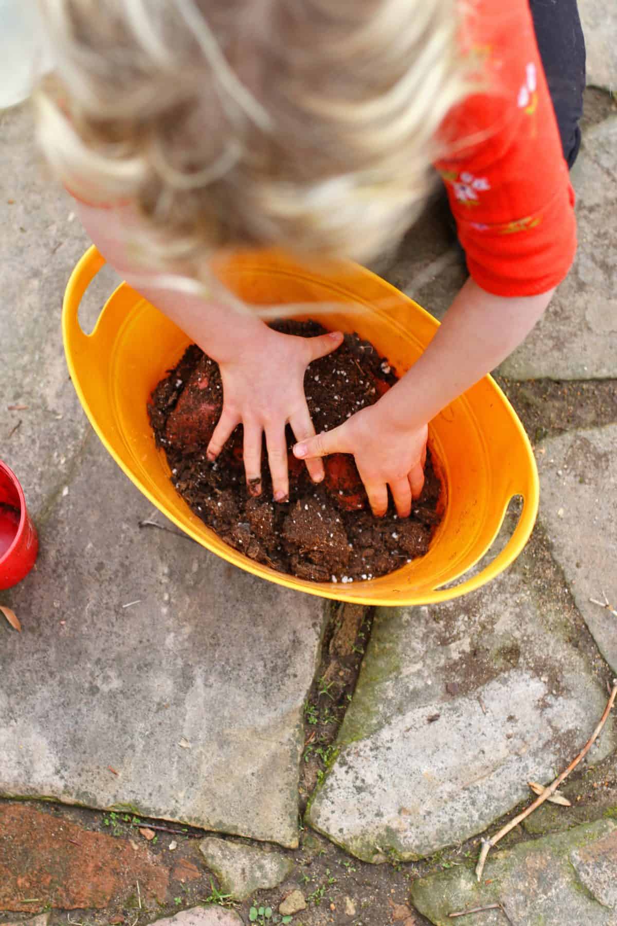making seed bombs with kids