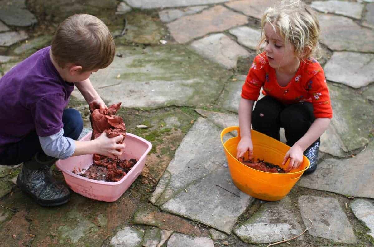 making wildflower seed bombs with kids