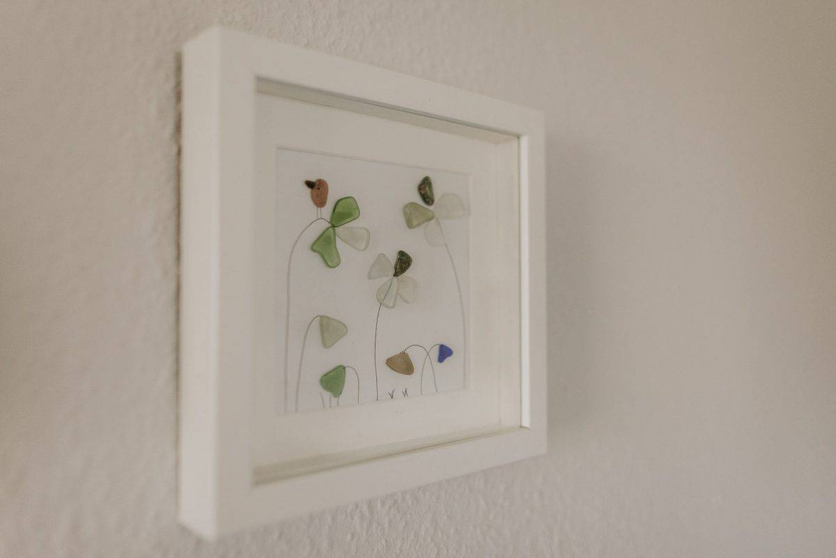 making art from sea glass with kids