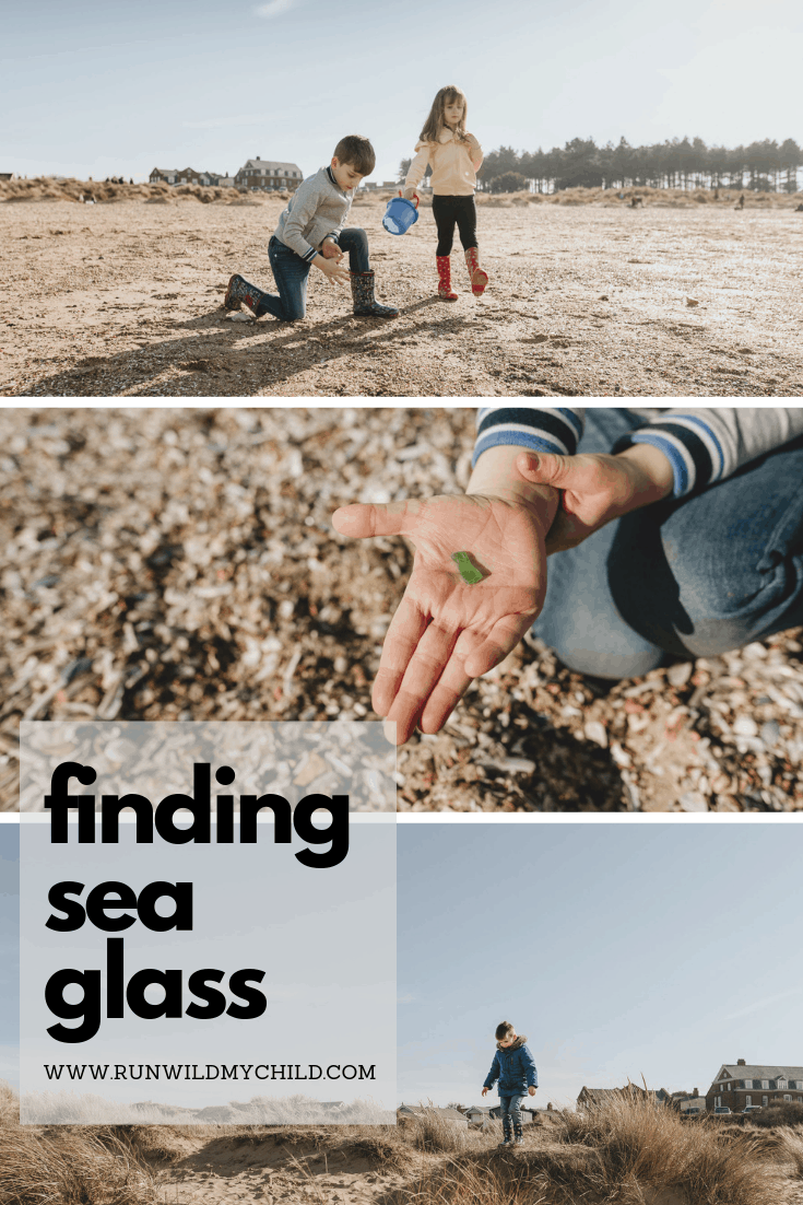 Finding sea glass with kids and making DIY art projects