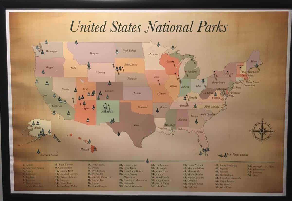 choosing our national parks from our map