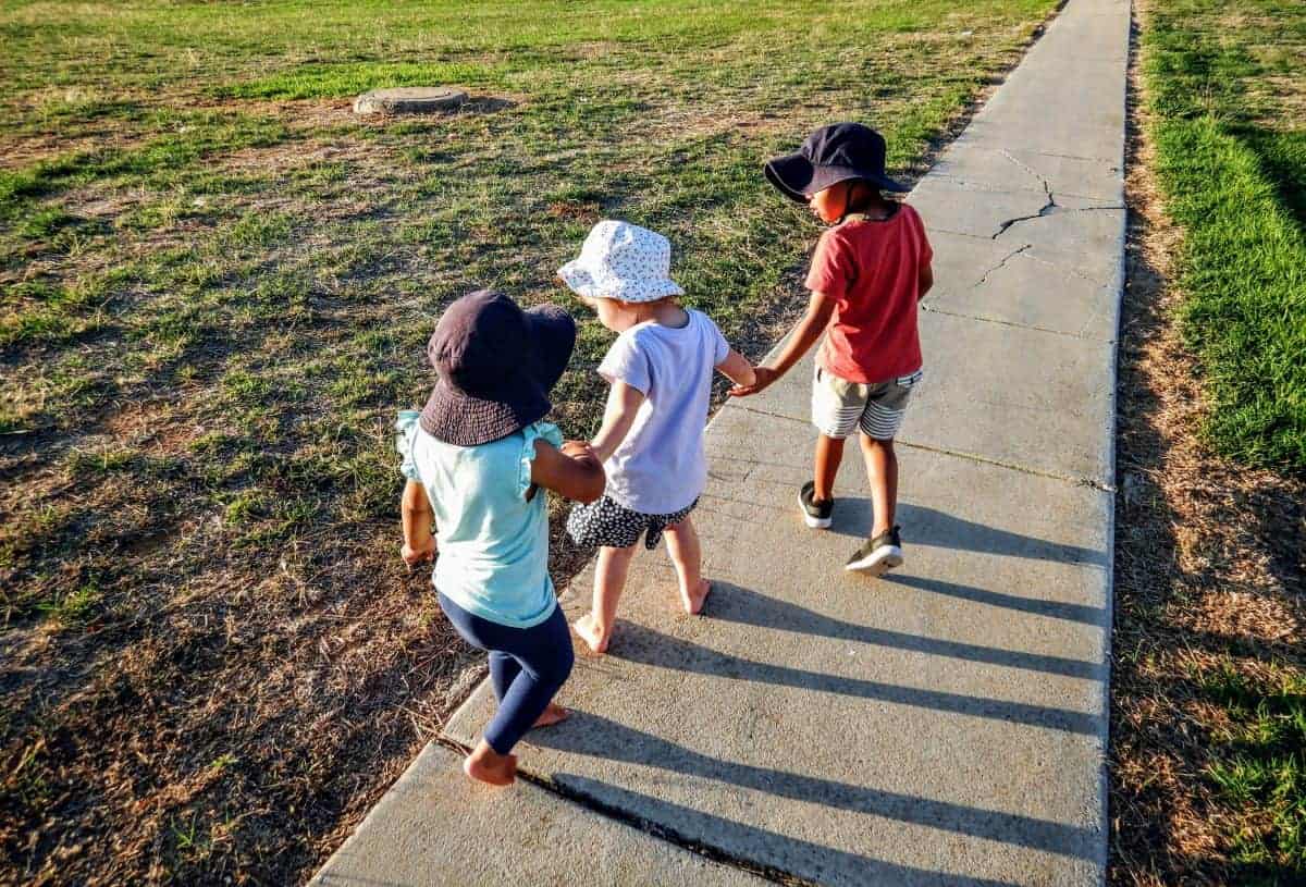 take your friends on a neighborhood hike with kids