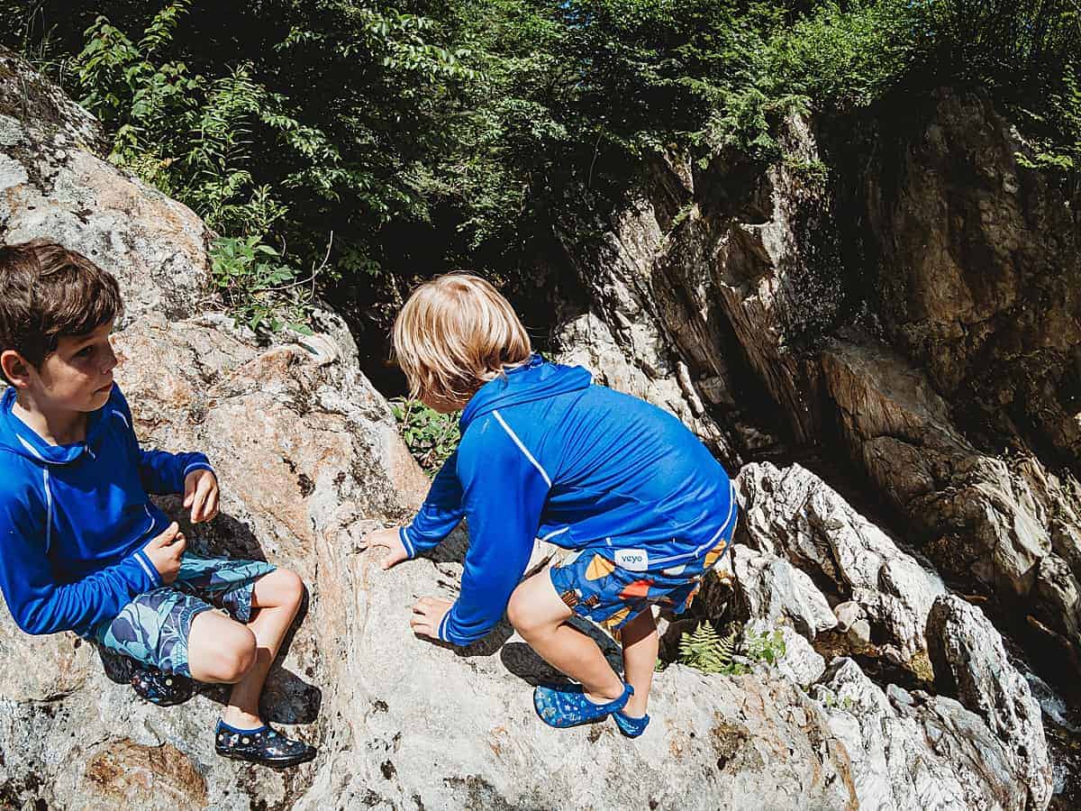 rock climbing with kids