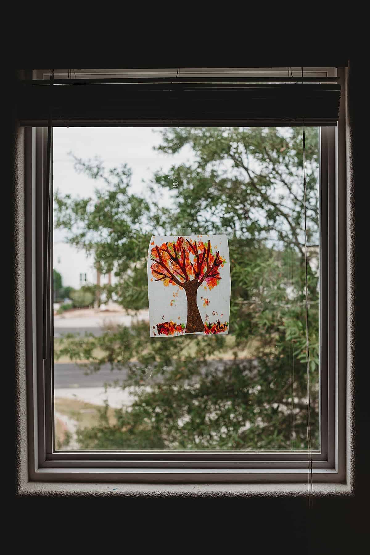 Melted crayon fall leaf art with kids