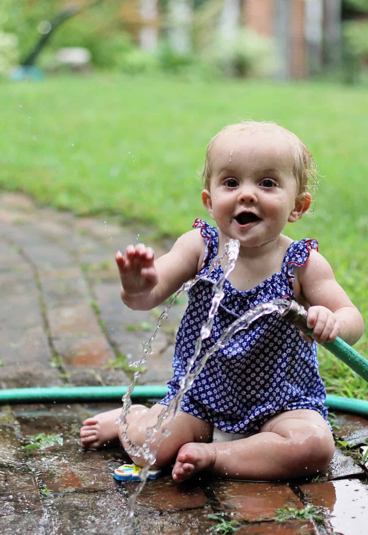 baby outdoor water play