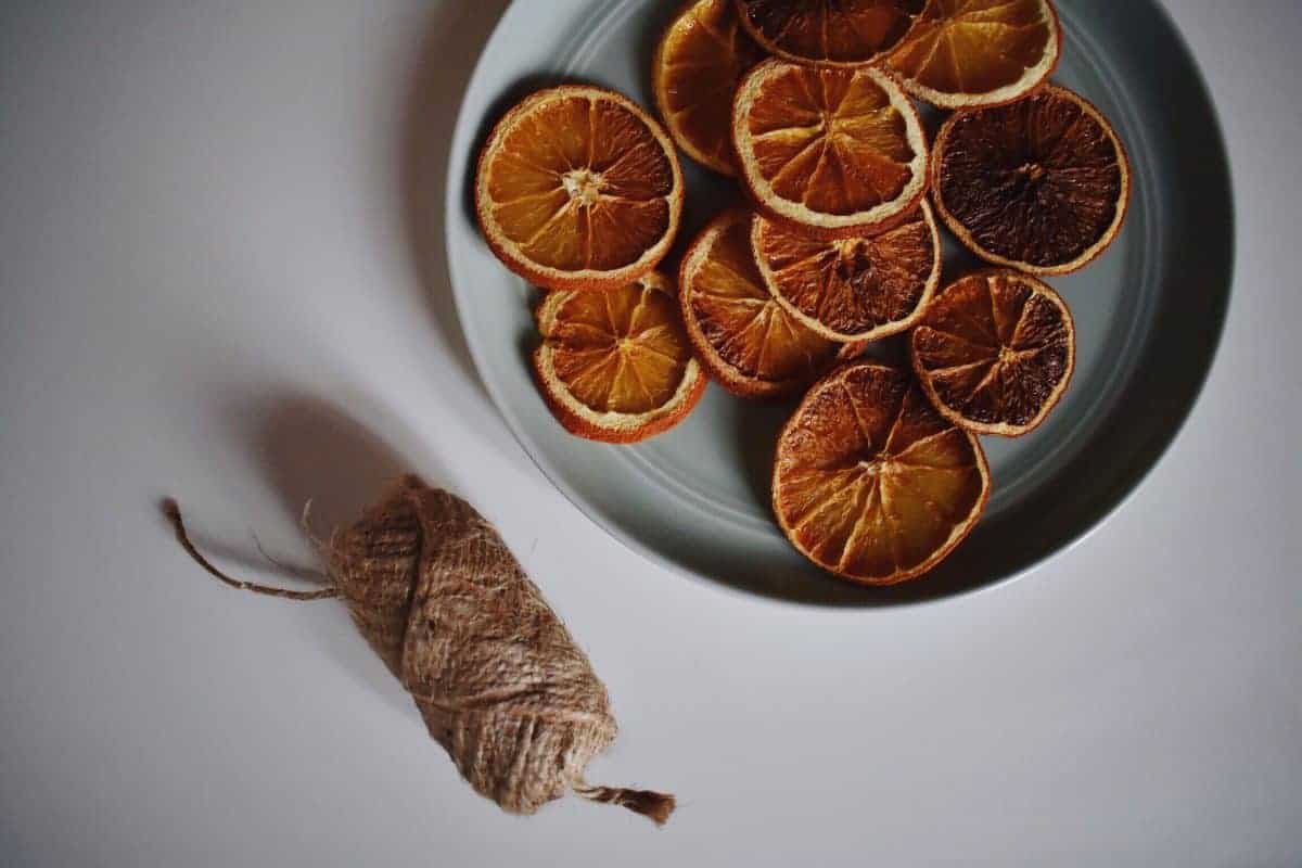 dehydrated orange slice ornaments for birds