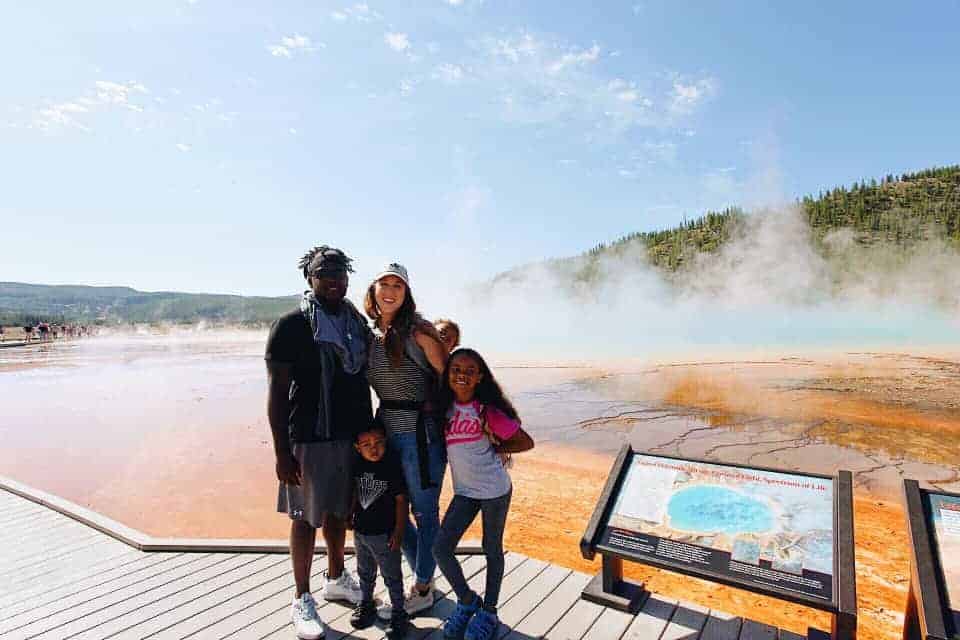 Yellowstone's Grand Prismatic Spring with kids