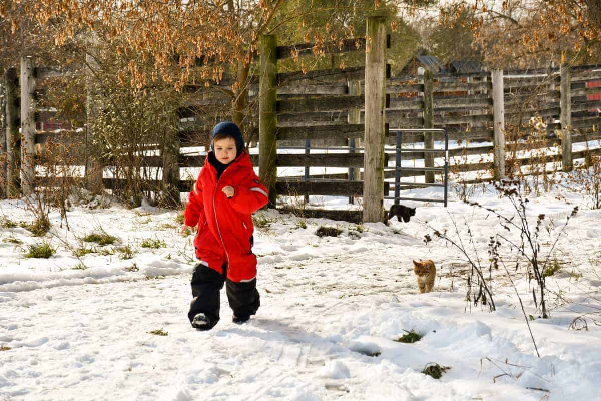 Running Through the Snow - physical benefits of playing outside in the winter months
