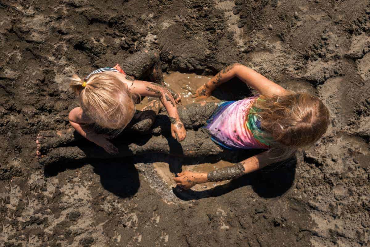 mud activities for kids - mud bath