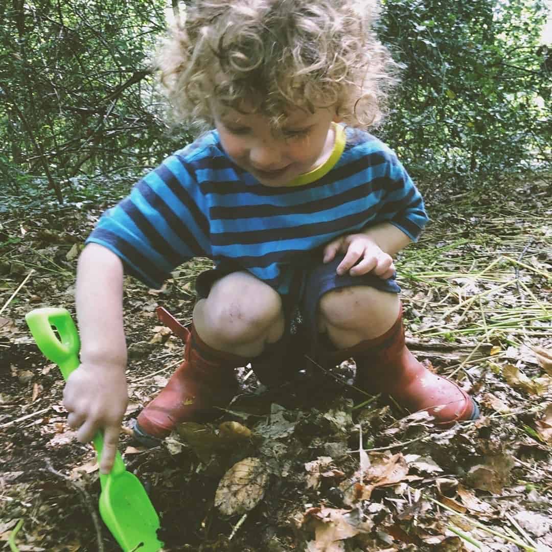 backyard play space for digging