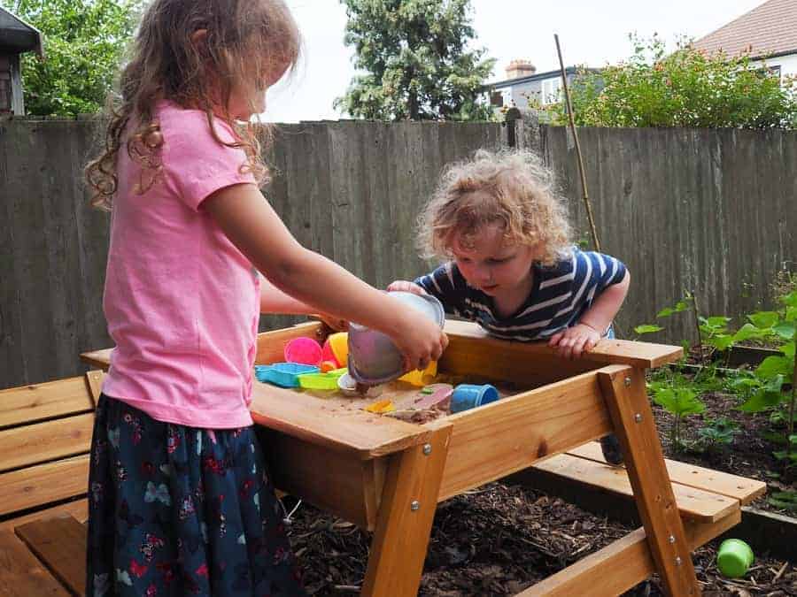 backyard play space sandpit