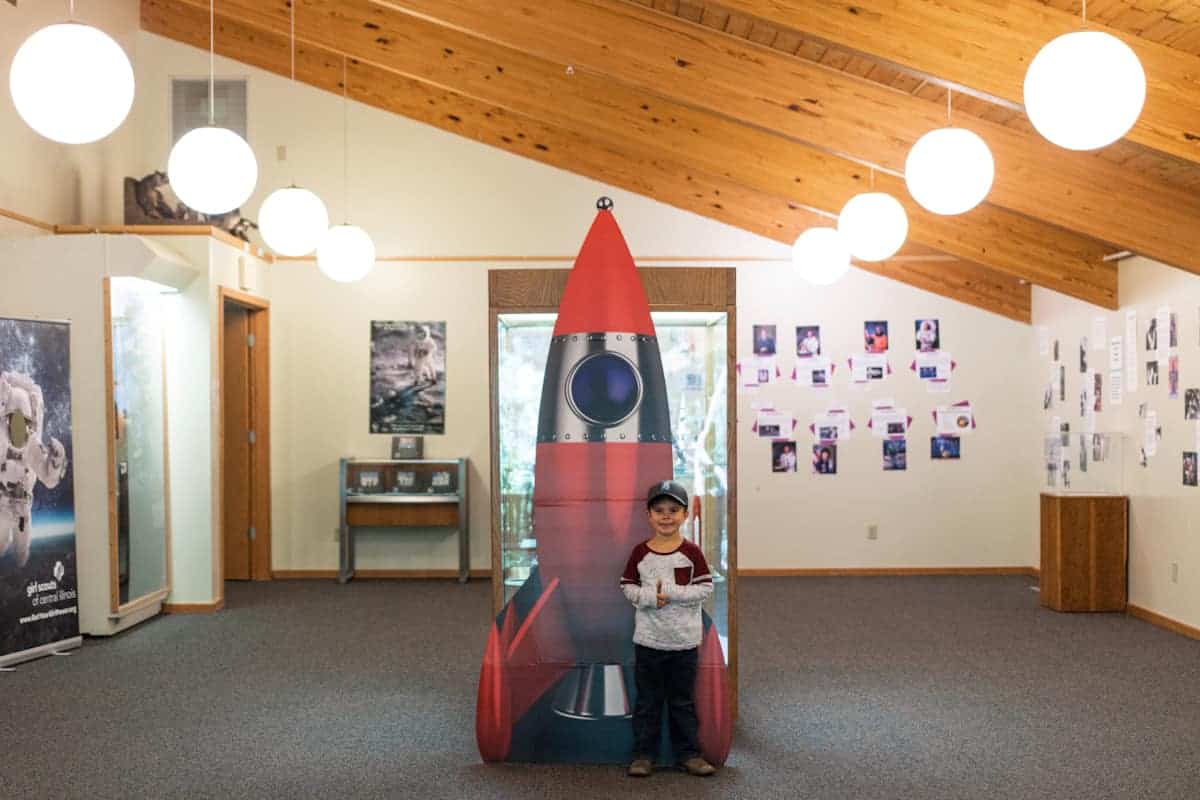 Child at Macon county conservation area nature center 