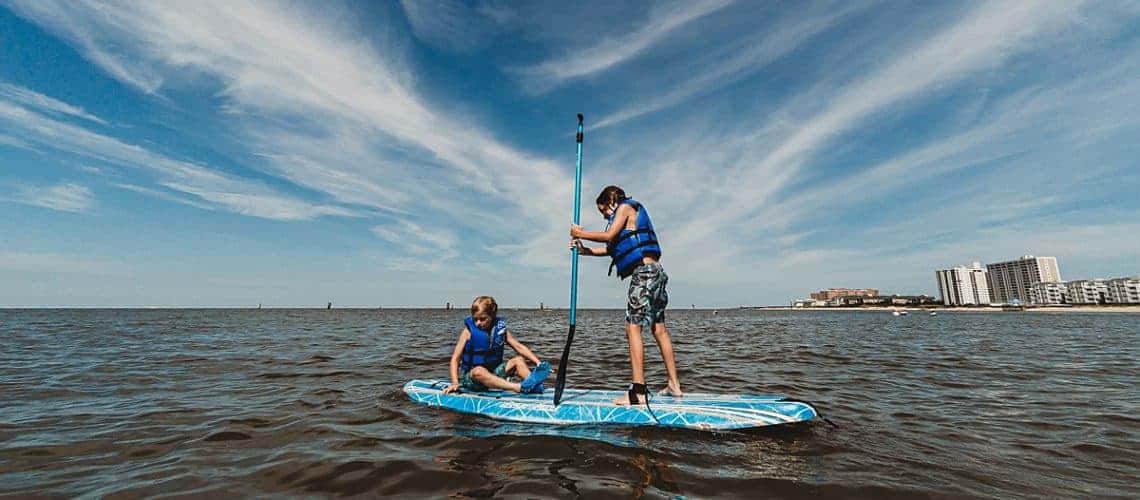 hot to paddleboard with kids