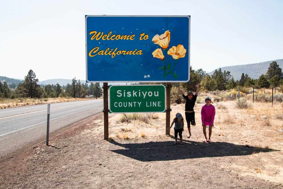 West Coast Family Road Trip - welcome to California sign