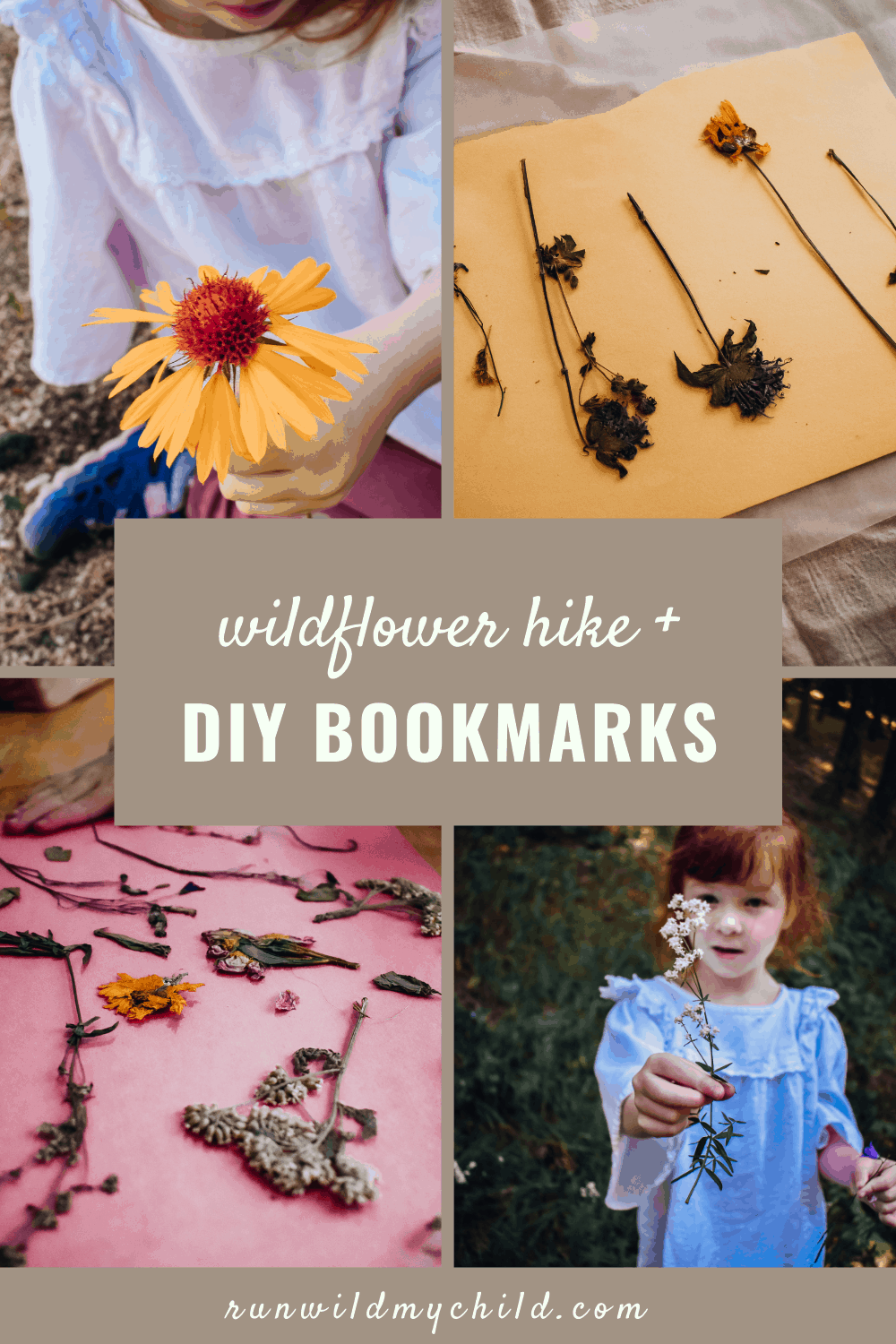 wildflower hike with kids + DIY wax paper wildflower bookmarks