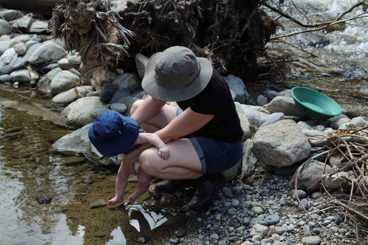 Panning for gold with little kids