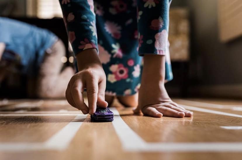 Best Indoor Snow Day Activities for Kids - masking tape race track