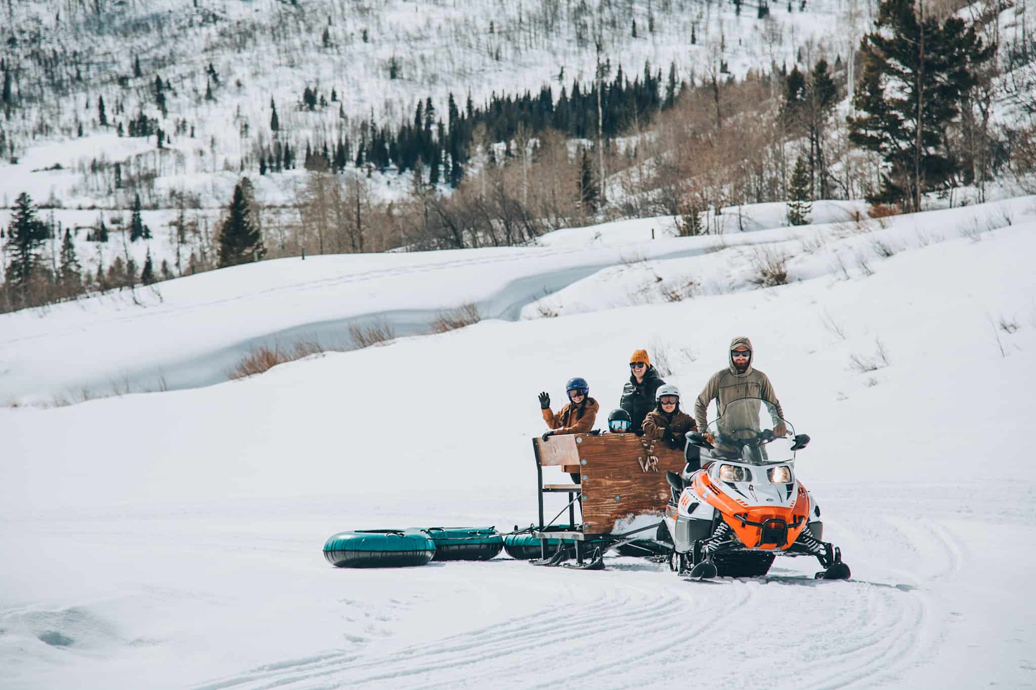 Tubing and snowmobile trips for families - Vista Verde Ranch, Steamboat Colorado