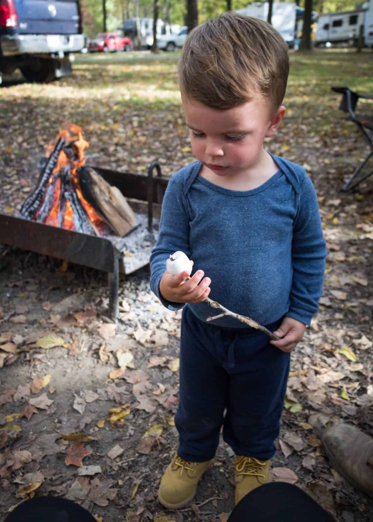 Child with Marshmallow on a stick