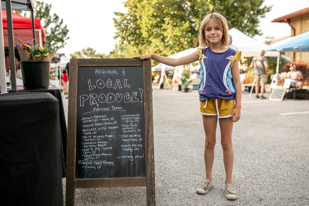 exploring a farmer's market with kids