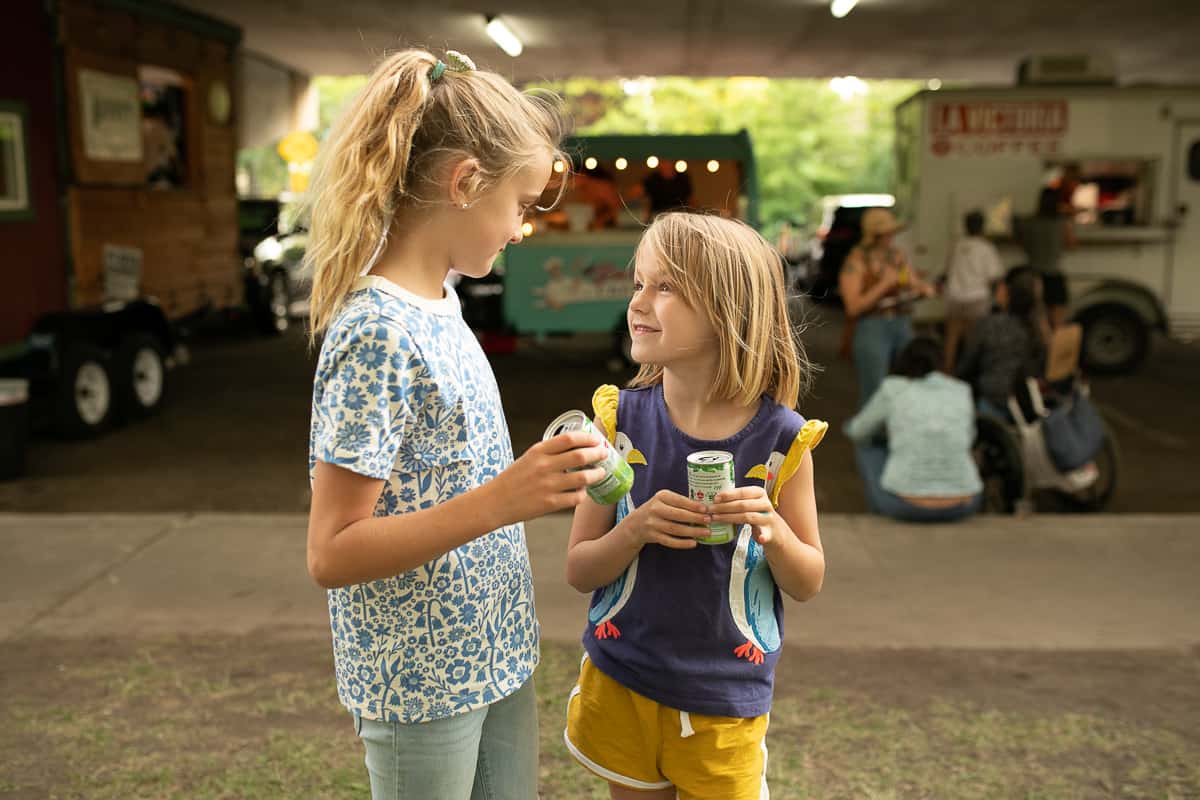 kids at the farmers market