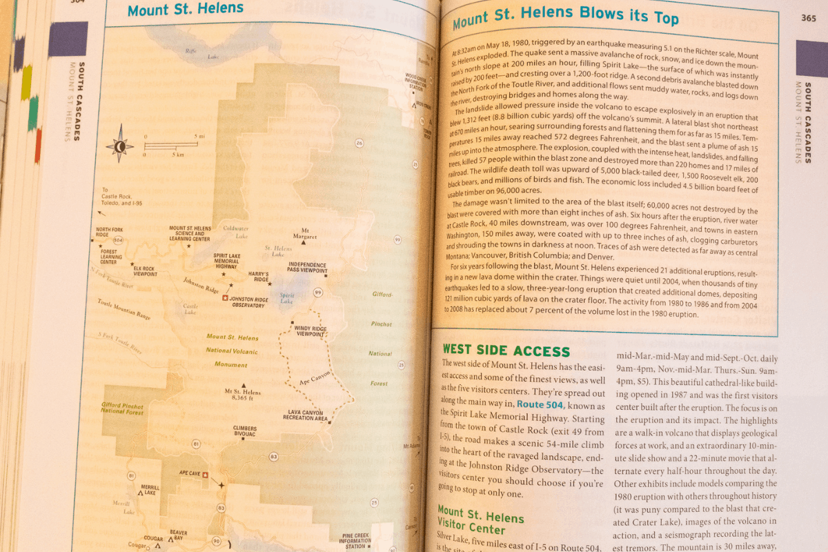 Practicing map skills with a travel guide book