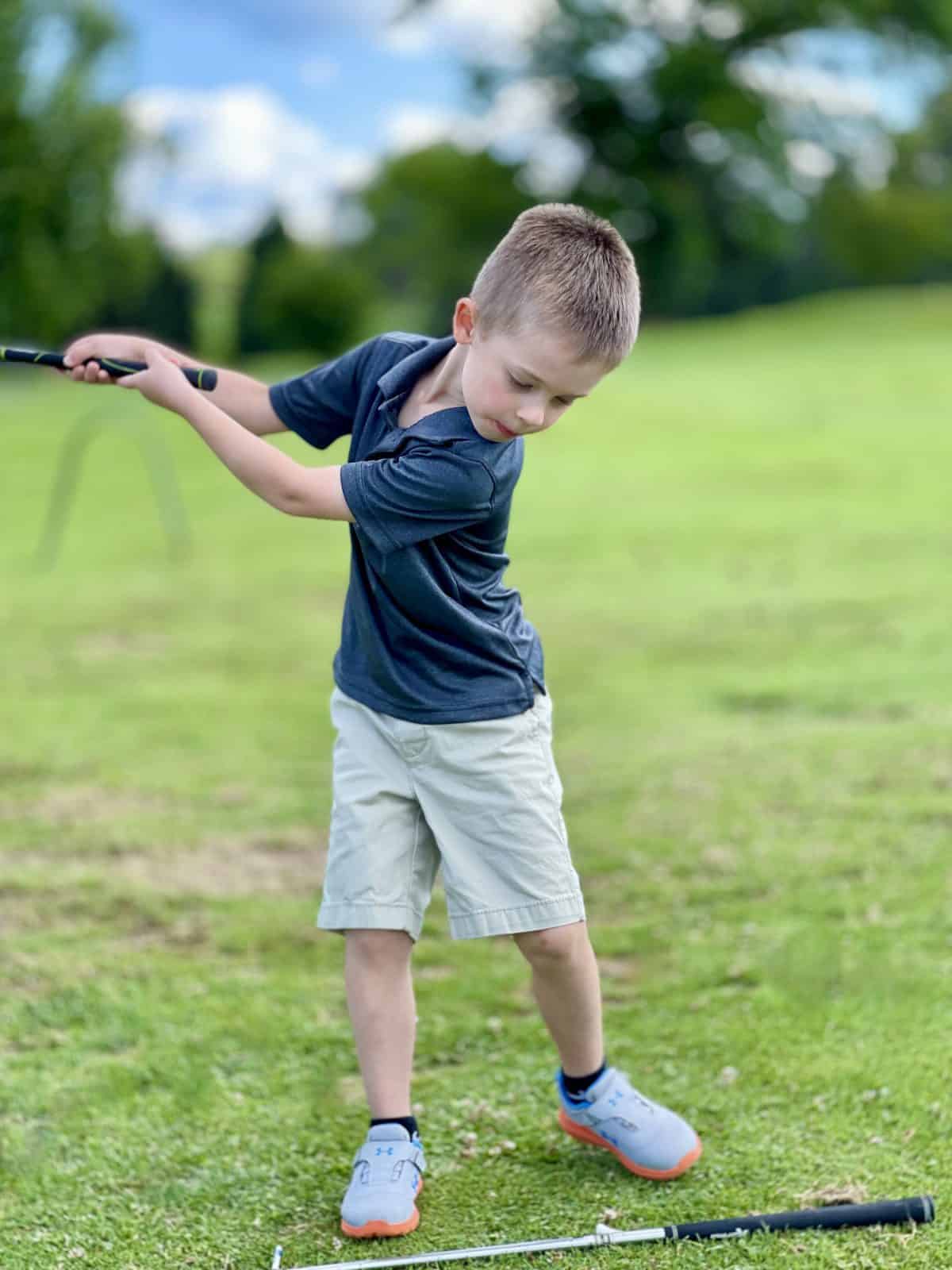 Golf Lessons - Practice range with kids