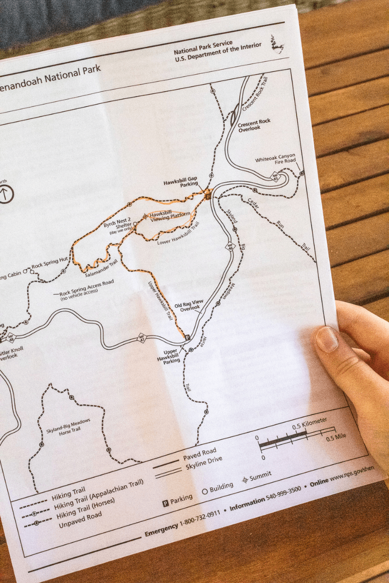 Detailed Trail Map Shenandoah National Park