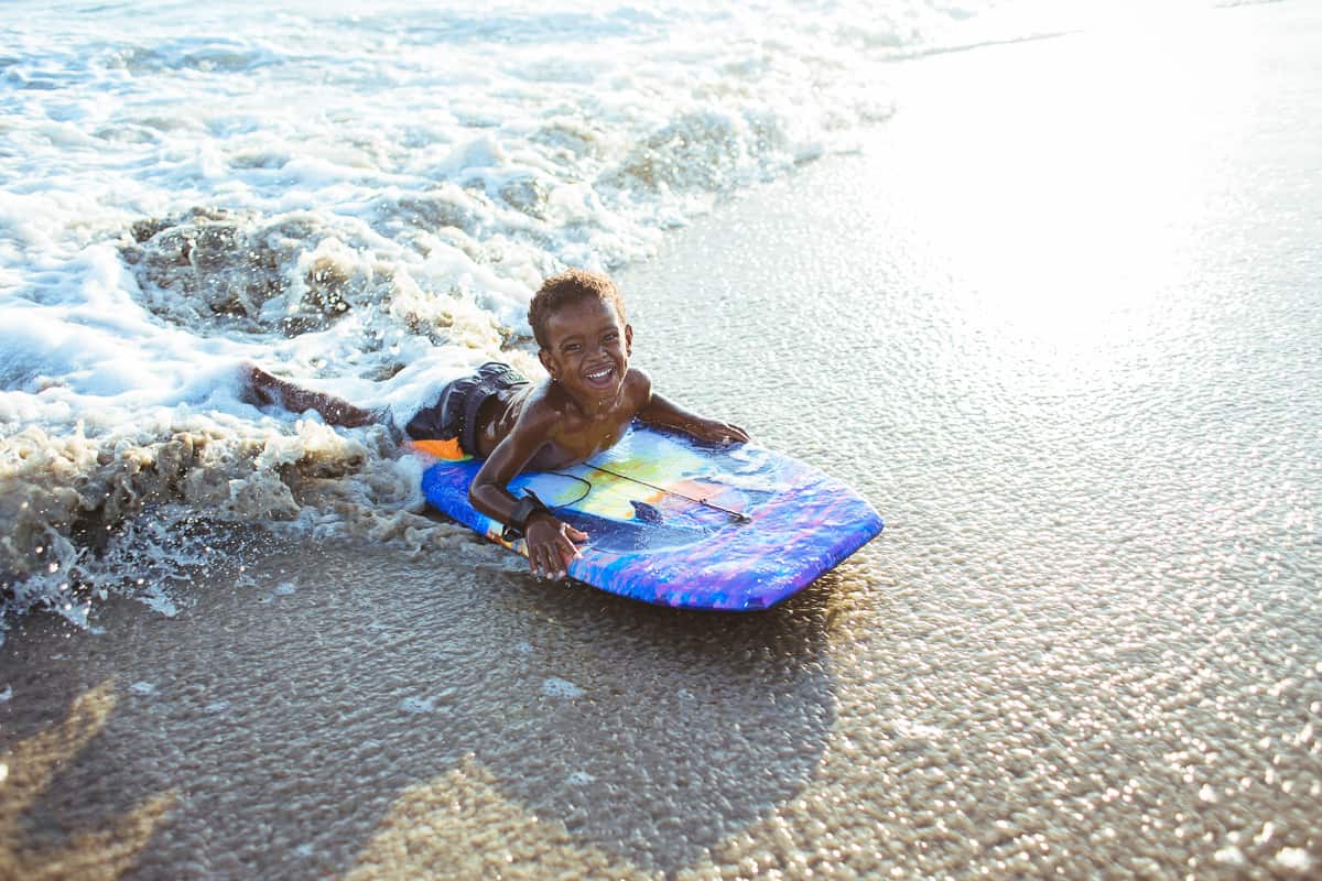 Boogie Boarding with kids