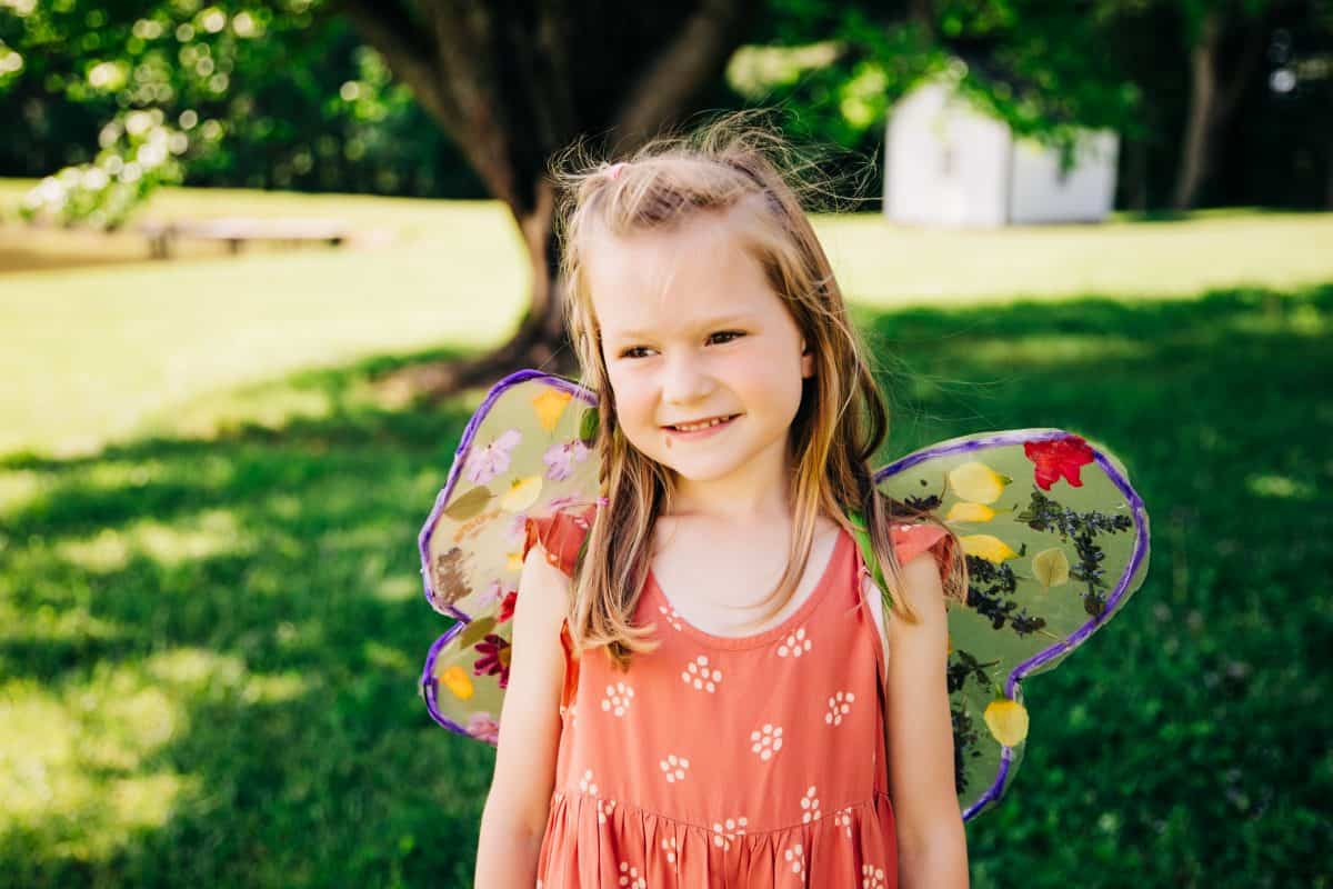 DIY Pressed Flower Butterfly Wings for Kids • RUN WILD MY CHILD