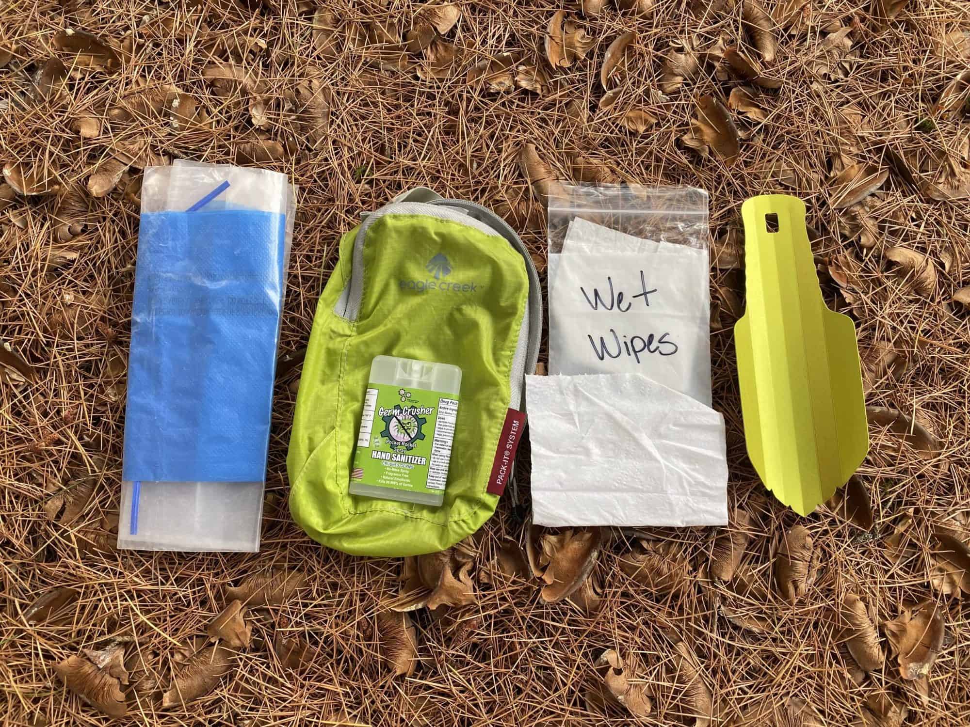 how to go to the bathroom when backpacking - bathroom kit
