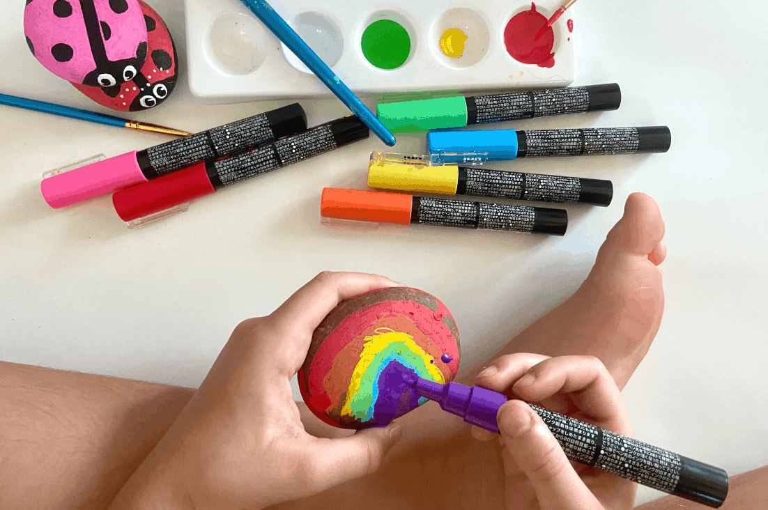 Rock Painting Kit, Kids Creative Arts & Crafts Supplies, Fun Stone