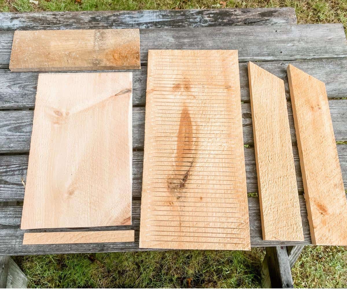 Wood pieces needed to build bat house