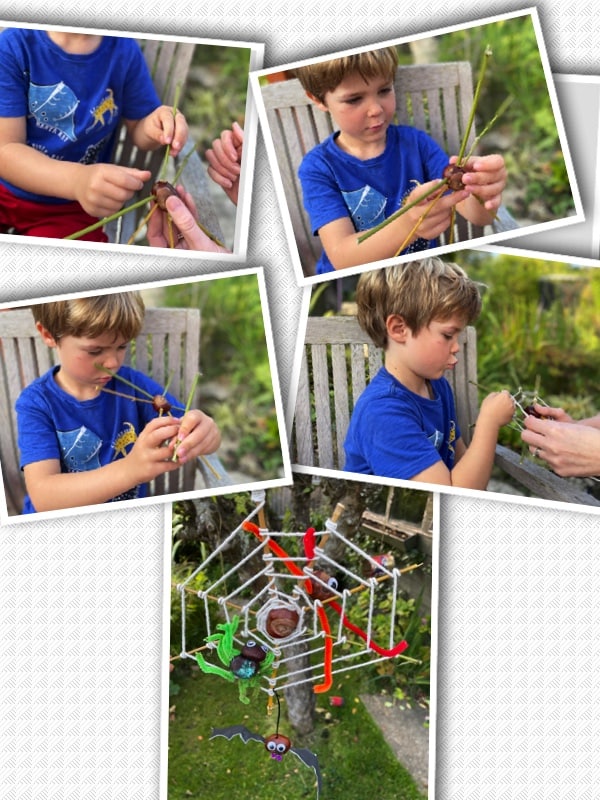 Weaving conker spider webs