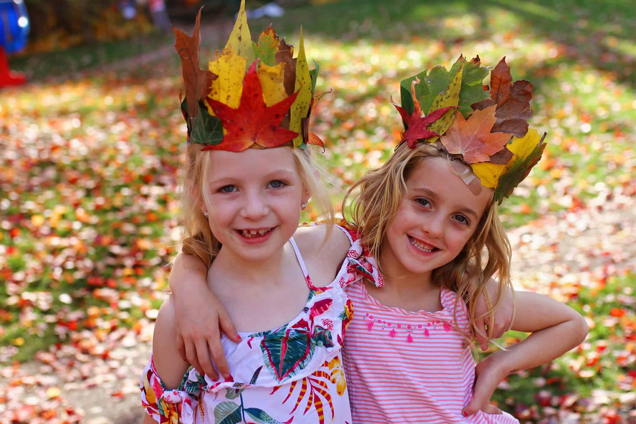 How to make fall leaf crowns - fall leaf fun crafts for kids
