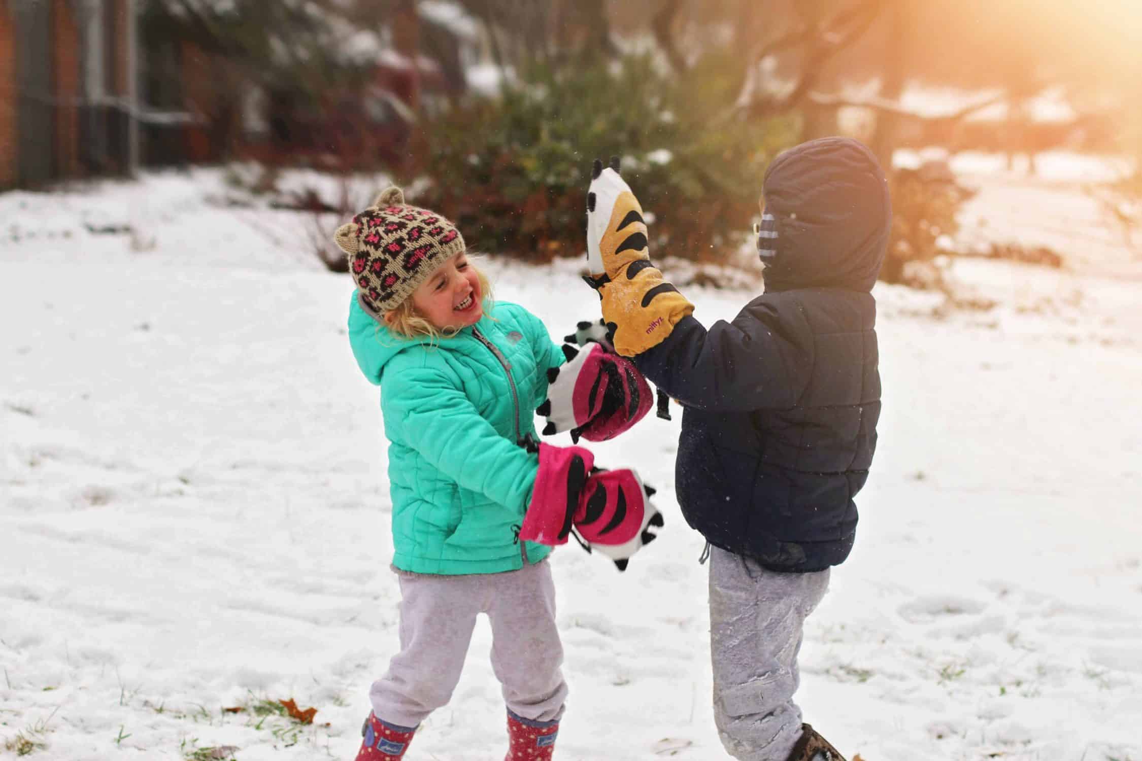 HIGHCAMP Kids Winter Snow Mittens Waterproof Warm Gauntlet for Cold Weather 