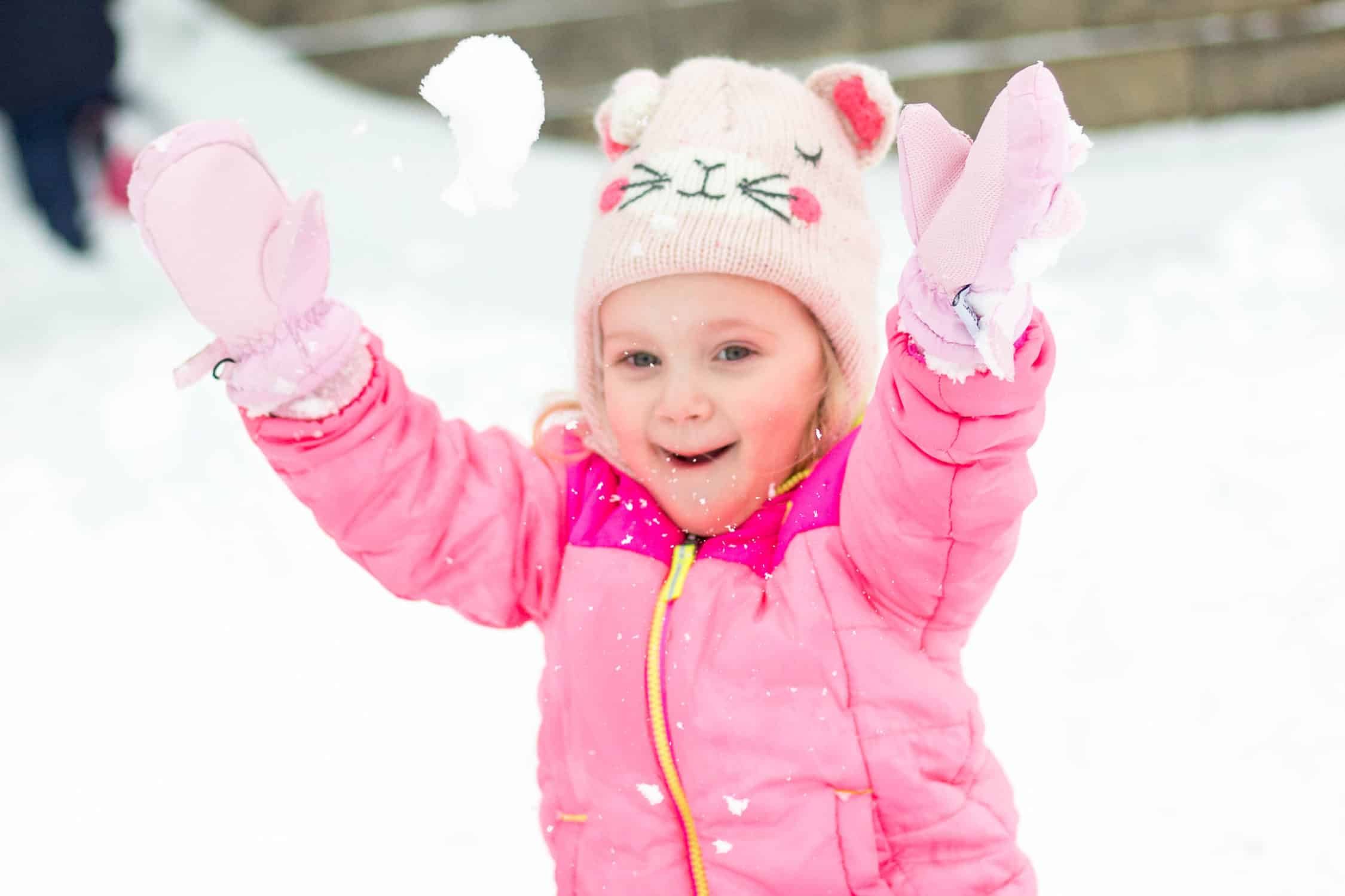 Waterproof Stay-on Winter Snow and Ski Mittens Fleece-Lined for Baby Toddler Girls and Boys 