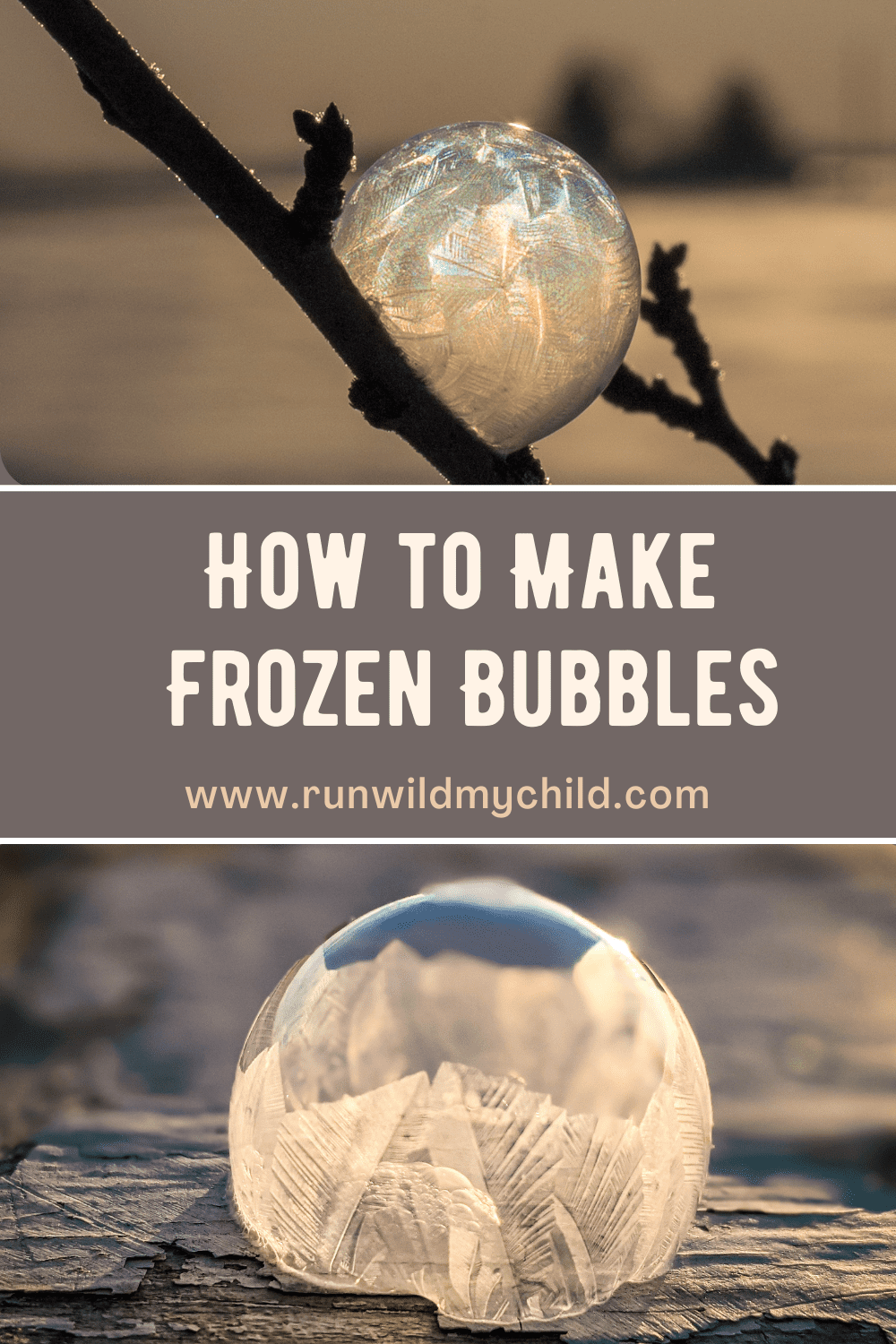 how to make frozen bubbles - winter science experiment for kids