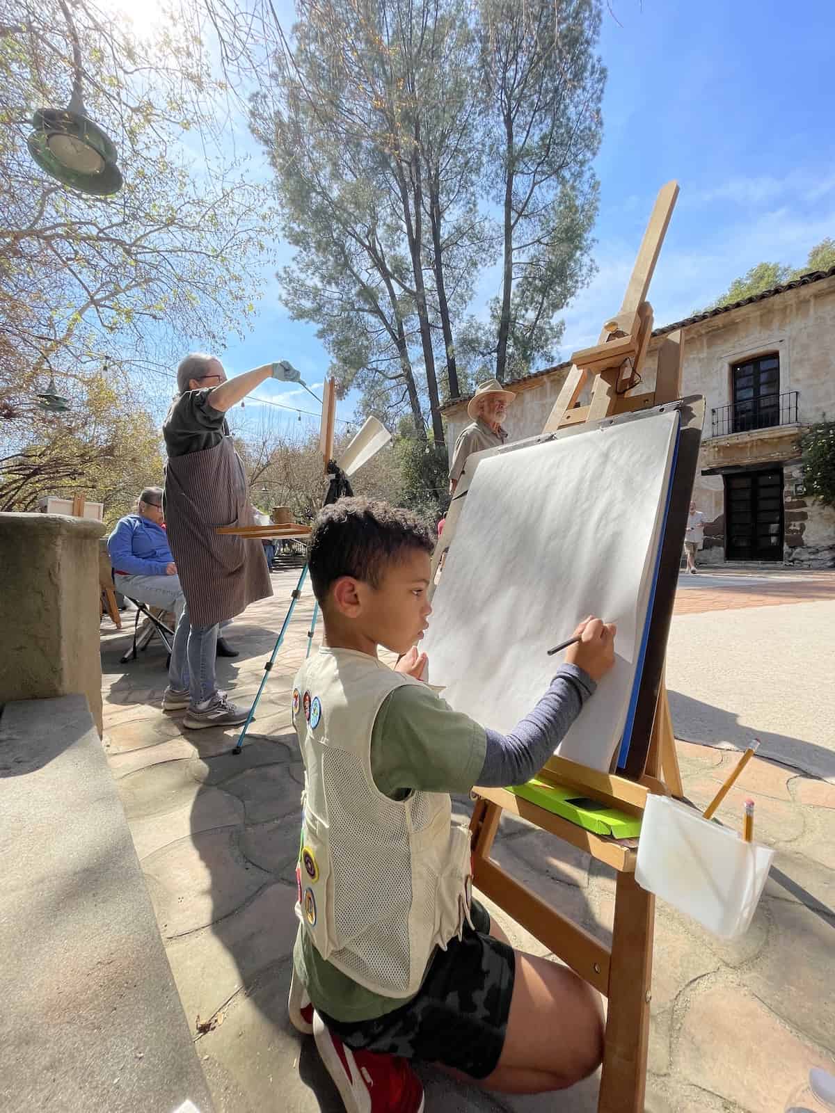 Plein Air painting event - tips for painting outdoors with kids