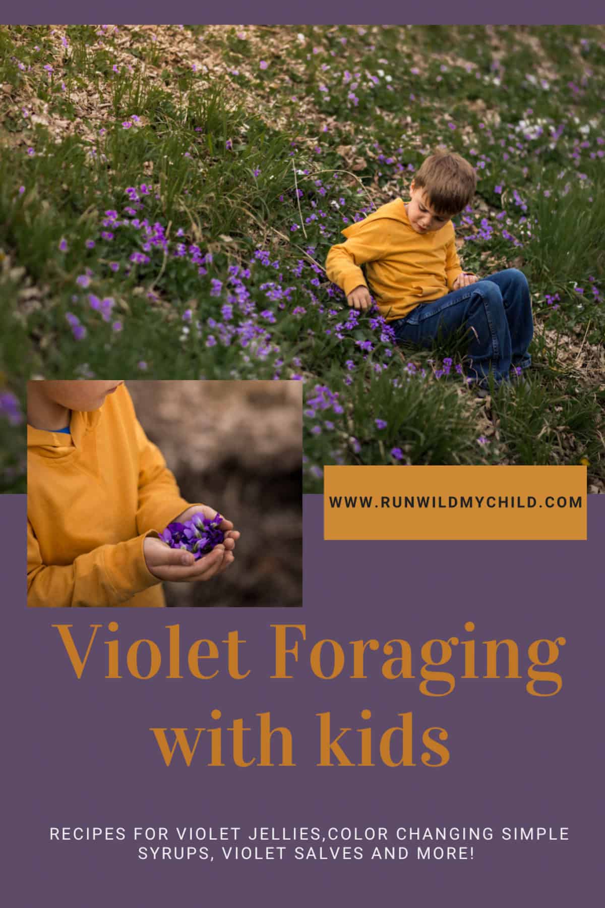 Violet foraging with kids 